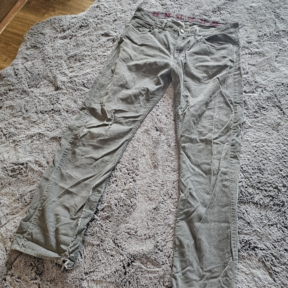 Men's Vintage Olive Green American Eagle Corduroy Pants Sz 34